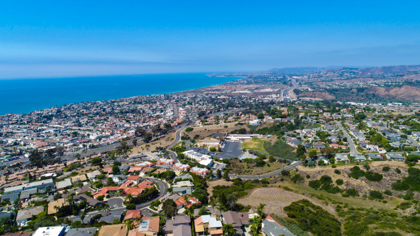 An aerial image of Dana Point taken from San Clemente