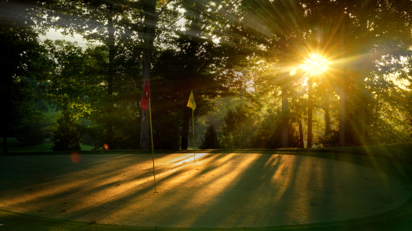 Sunrise on a golf course
